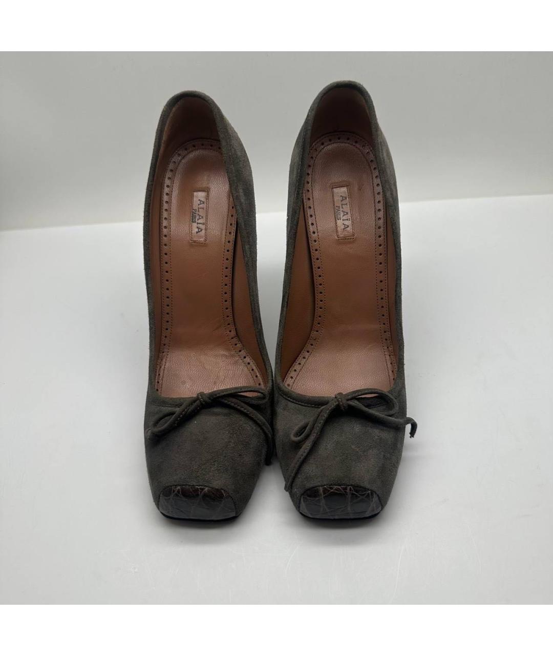 ALAIA Хаки замшевые туфли, фото 2