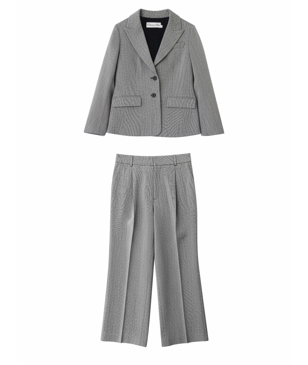 CHRISTIAN DIOR Серый шерстяной жакет/пиджак, фото 1