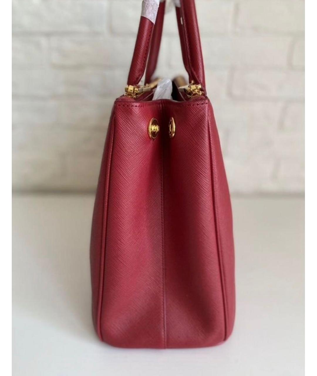 PRADA Красная кожаная сумка с короткими ручками, фото 4