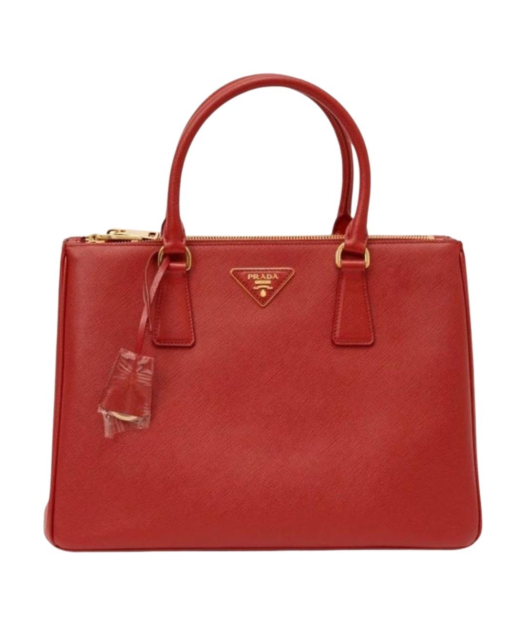 PRADA Красная кожаная сумка с короткими ручками, фото 1
