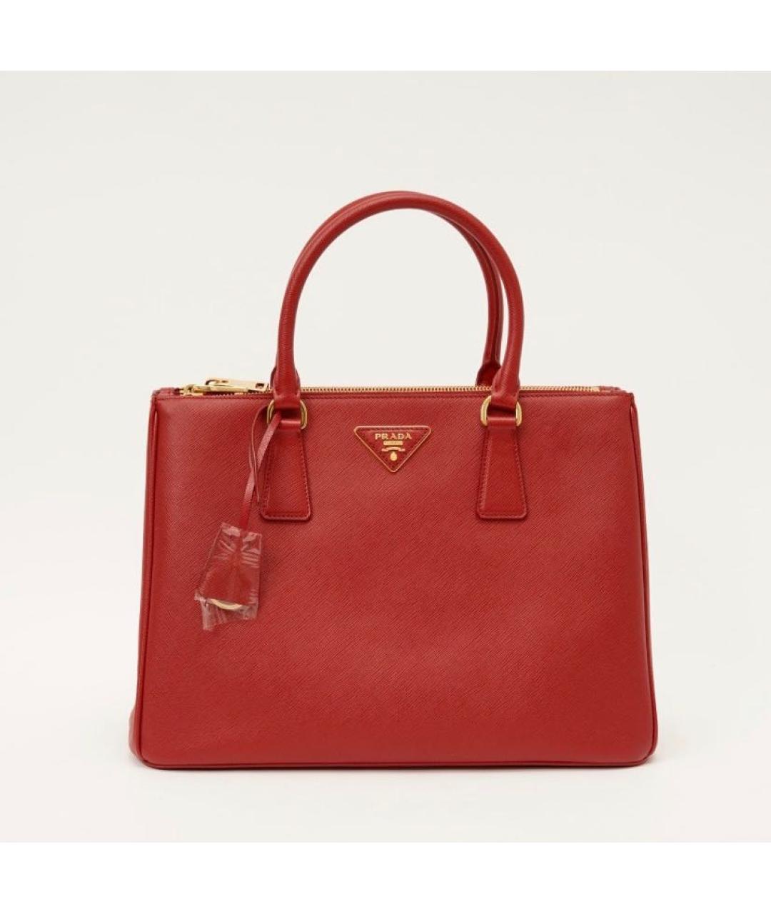 PRADA Красная кожаная сумка с короткими ручками, фото 9