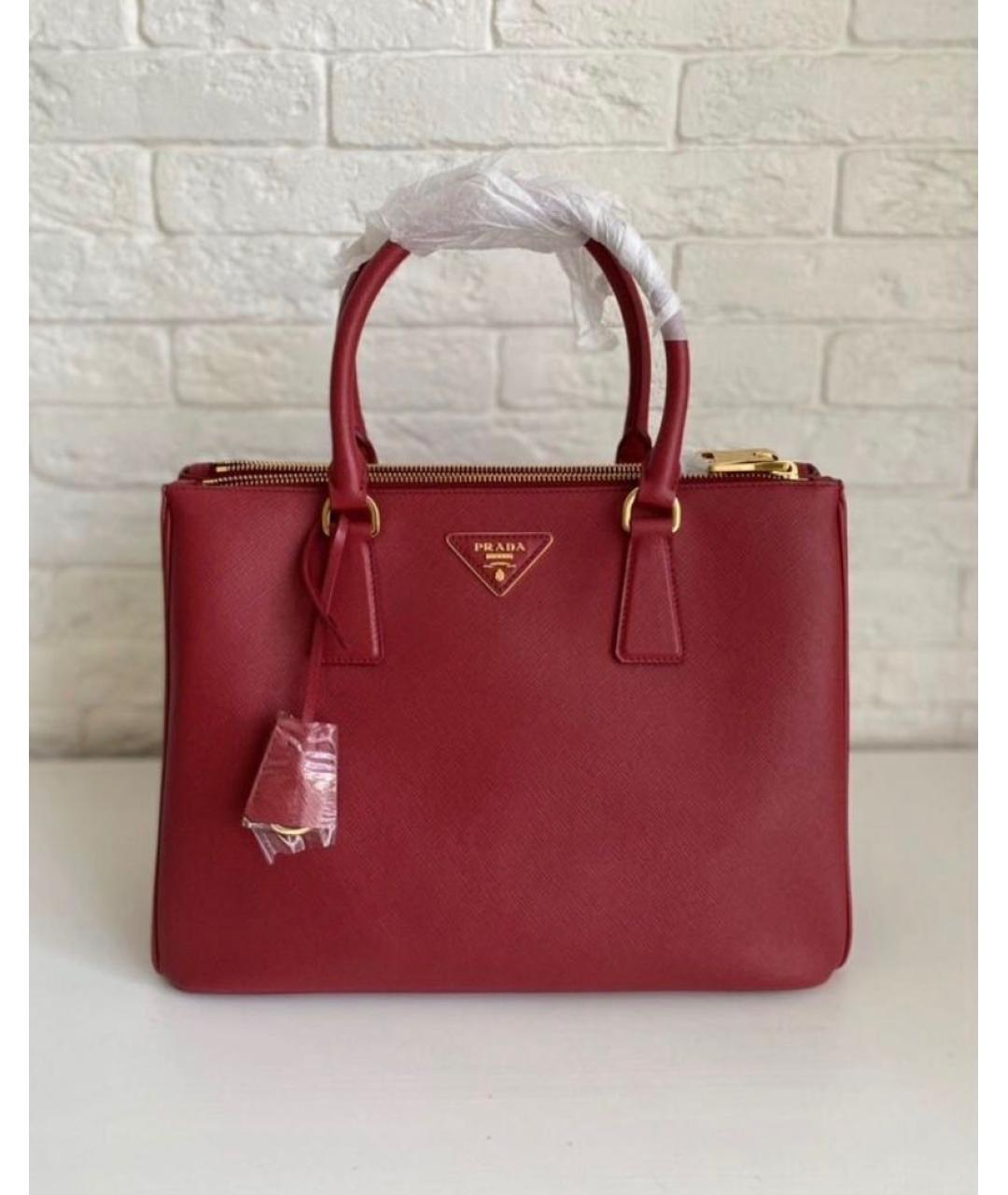 PRADA Красная кожаная сумка с короткими ручками, фото 2