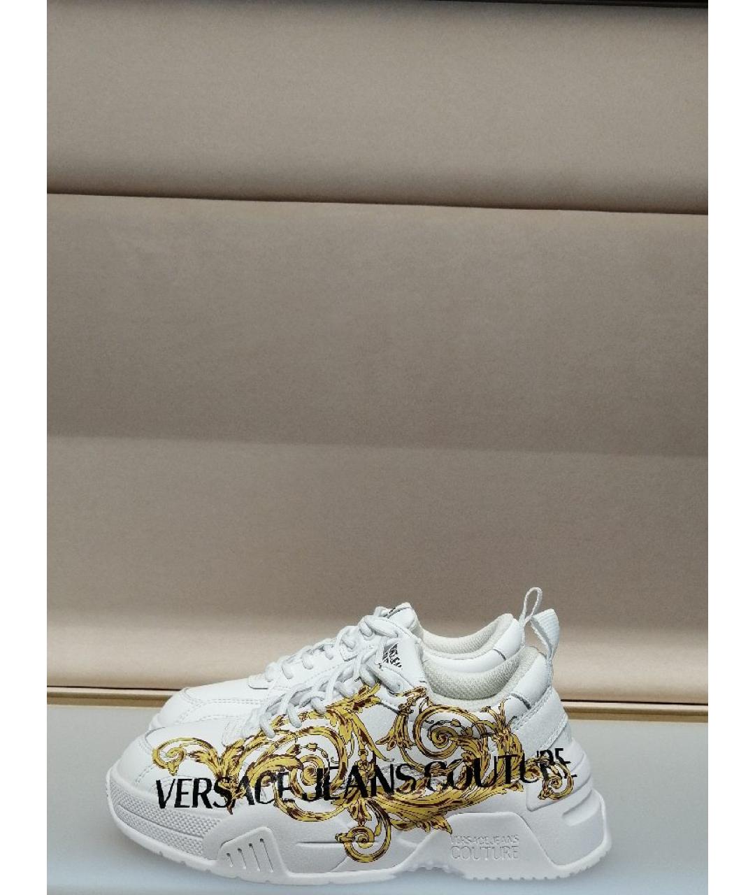 VERSACE JEANS COUTURE Белые кожаные кроссовки, фото 4