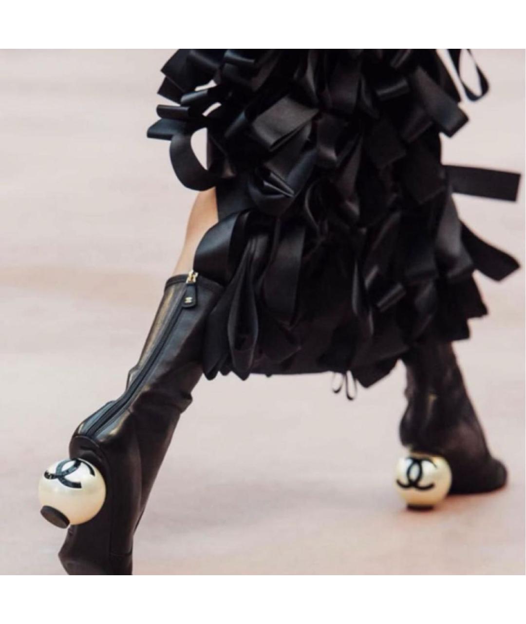 CHANEL Черные кожаные ботинки, фото 3