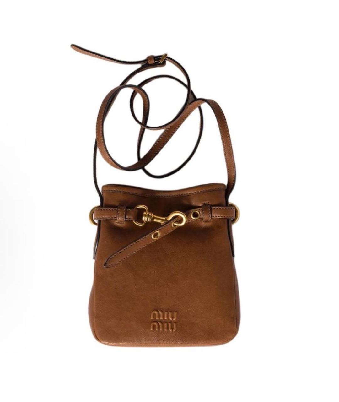 MIU MIU Коричневая кожаная сумка через плечо, фото 9