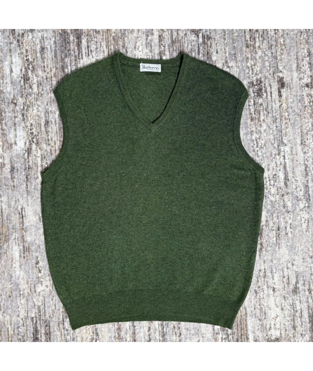 BURBERRY Хаки шерстяная жилетка, фото 6