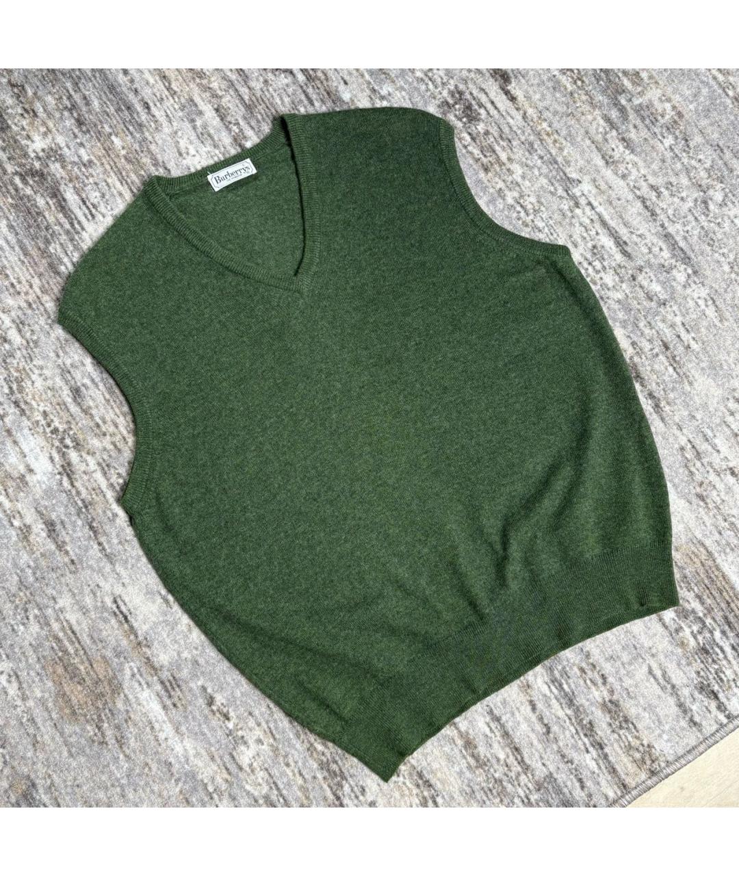 BURBERRY Хаки шерстяная жилетка, фото 3