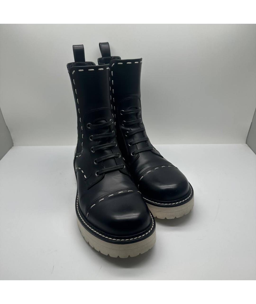 DOLCE&GABBANA Черные кожаные ботинки, фото 2