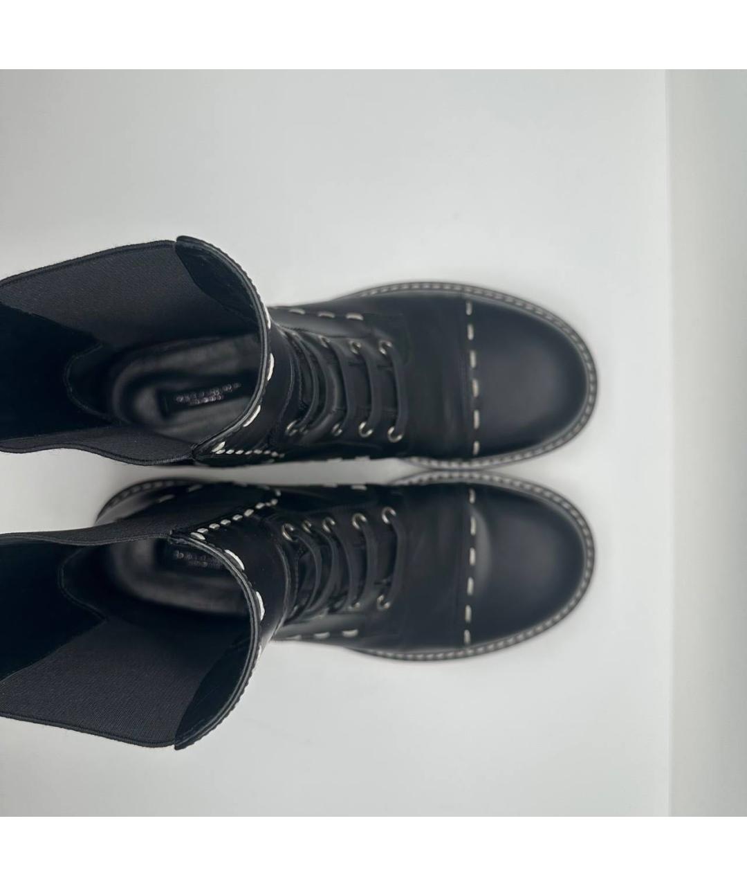 DOLCE&GABBANA Черные кожаные ботинки, фото 3