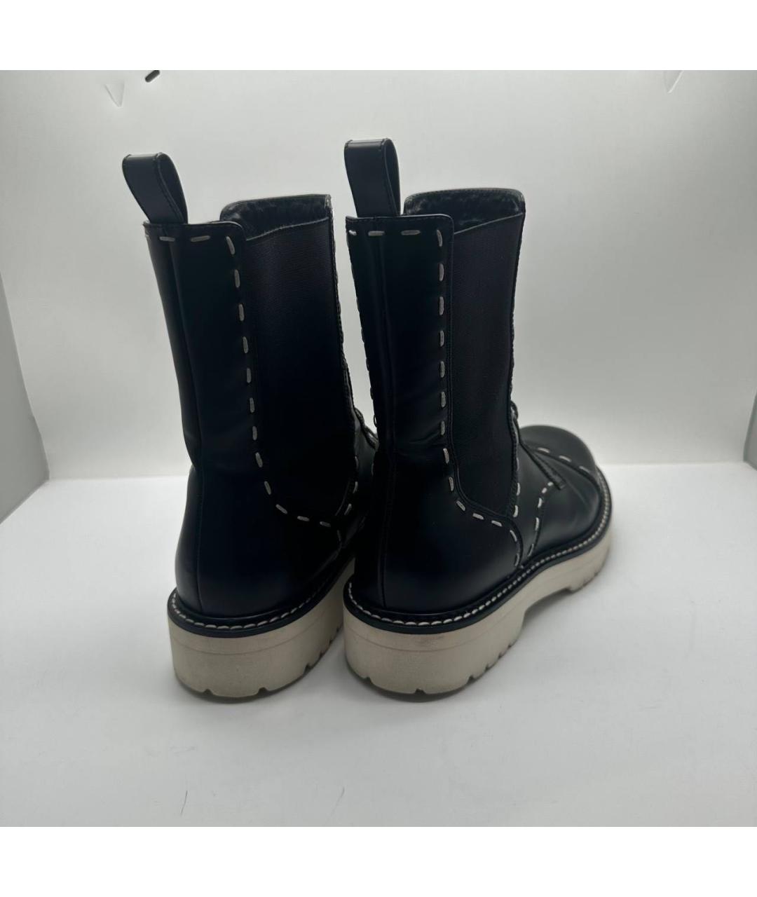 DOLCE&GABBANA Черные кожаные ботинки, фото 4