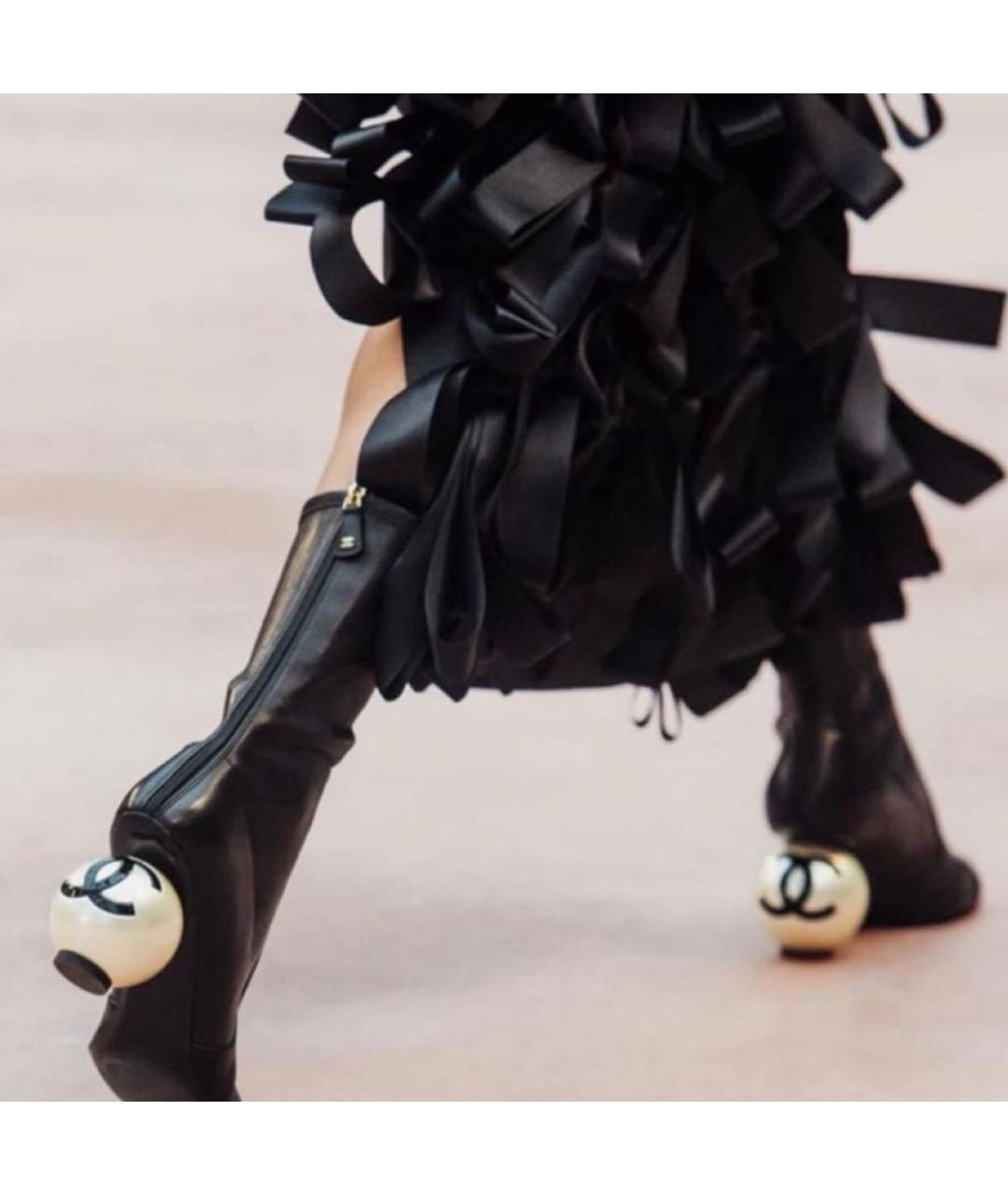 CHANEL Черные кожаные ботильоны, фото 4