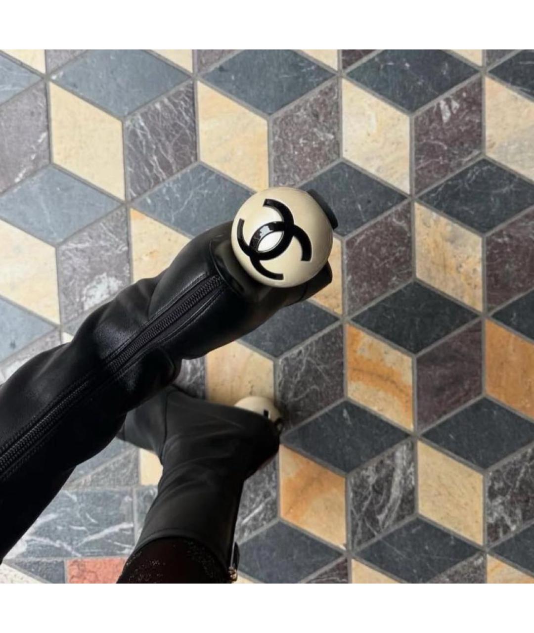 CHANEL Черные кожаные ботильоны, фото 3