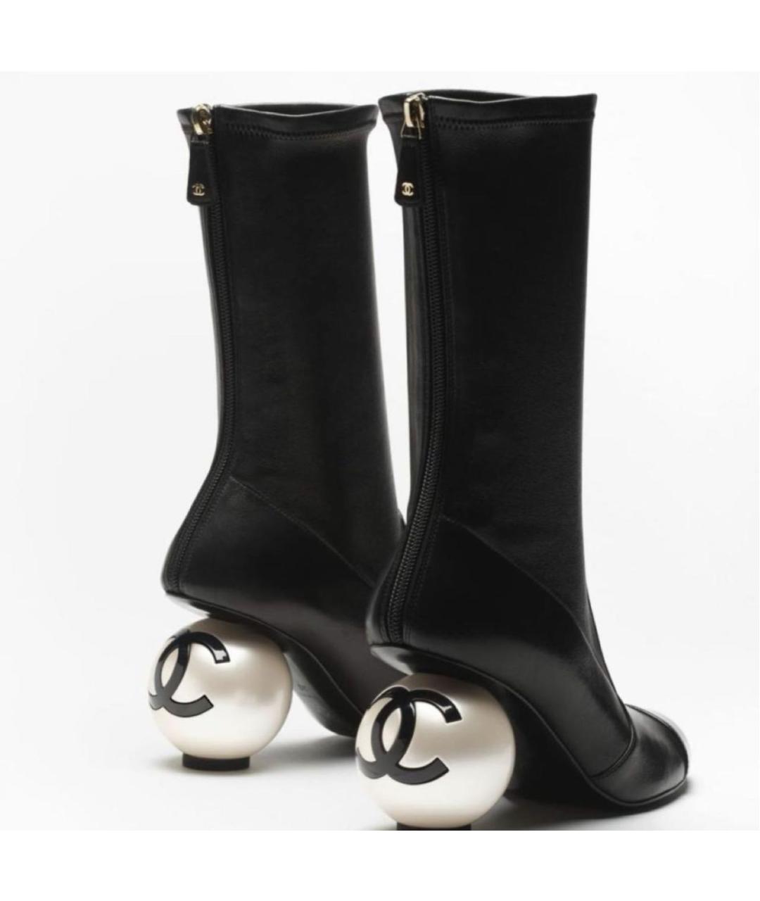 CHANEL Черные кожаные ботильоны, фото 2