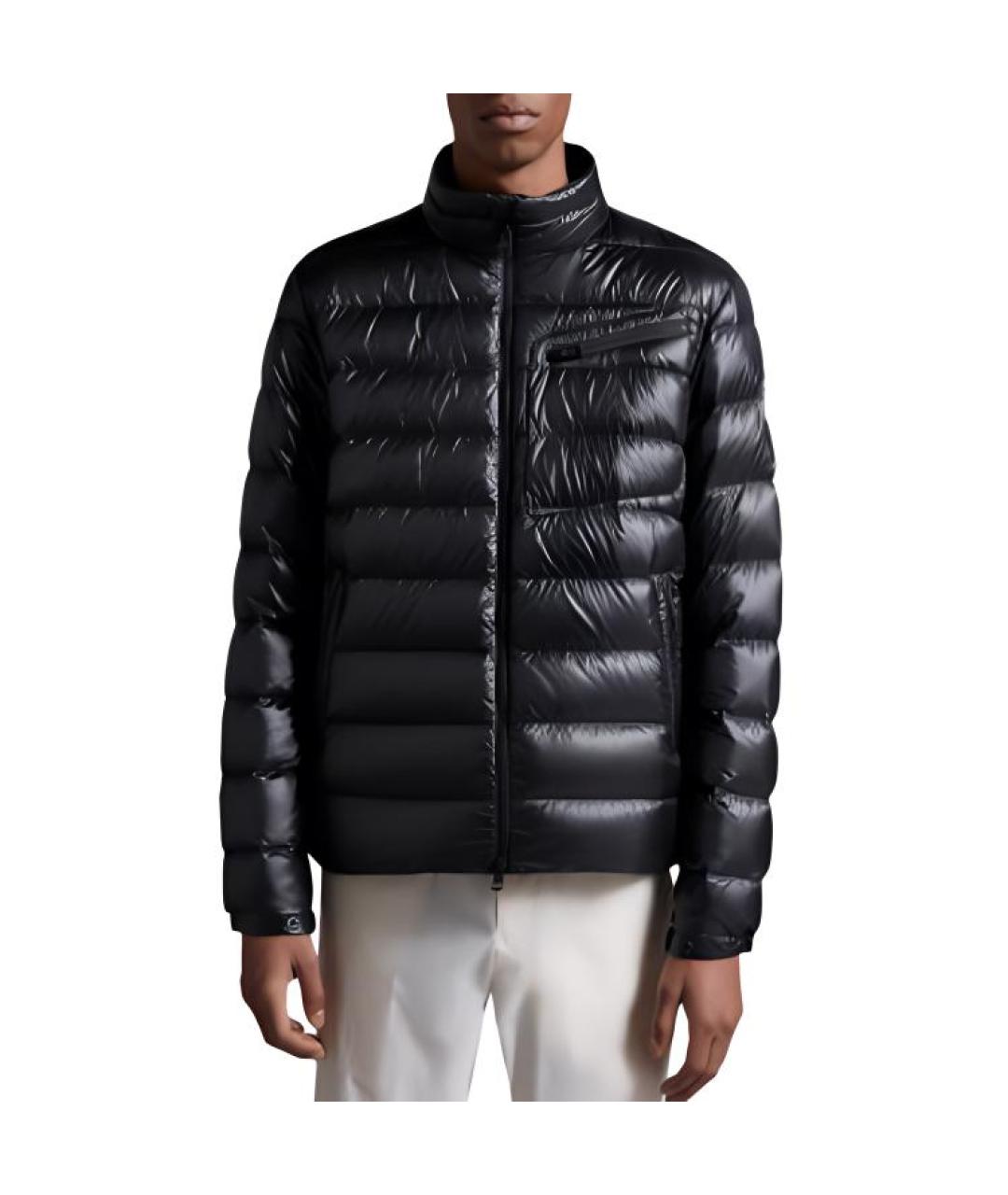 MONCLER Черный пуховик, фото 3