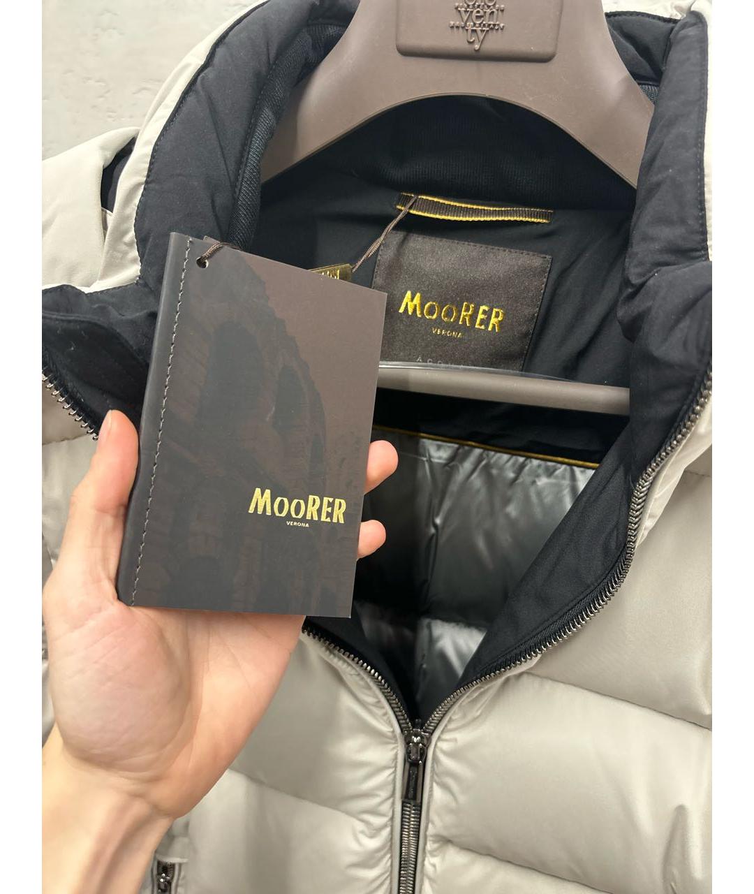 MOORER Белый полиэстеровый пуховик, фото 3