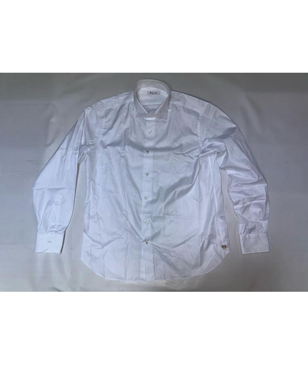LORO PIANA Белая хлопковая классическая рубашка, фото 2
