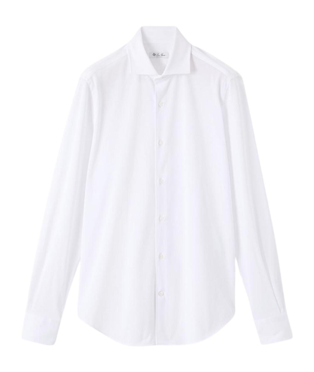 LORO PIANA Белая хлопковая классическая рубашка, фото 1