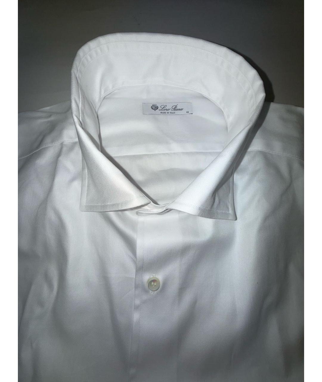 LORO PIANA Белая хлопковая классическая рубашка, фото 3