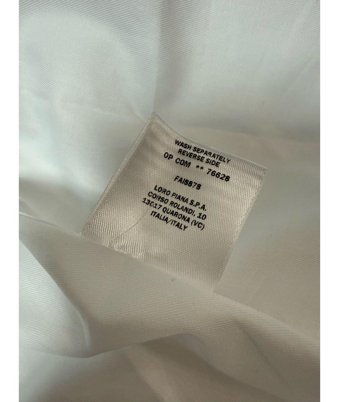 LORO PIANA Белая хлопковая классическая рубашка, фото 9