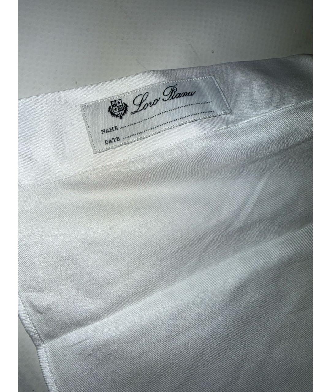 LORO PIANA Белая хлопковая классическая рубашка, фото 7