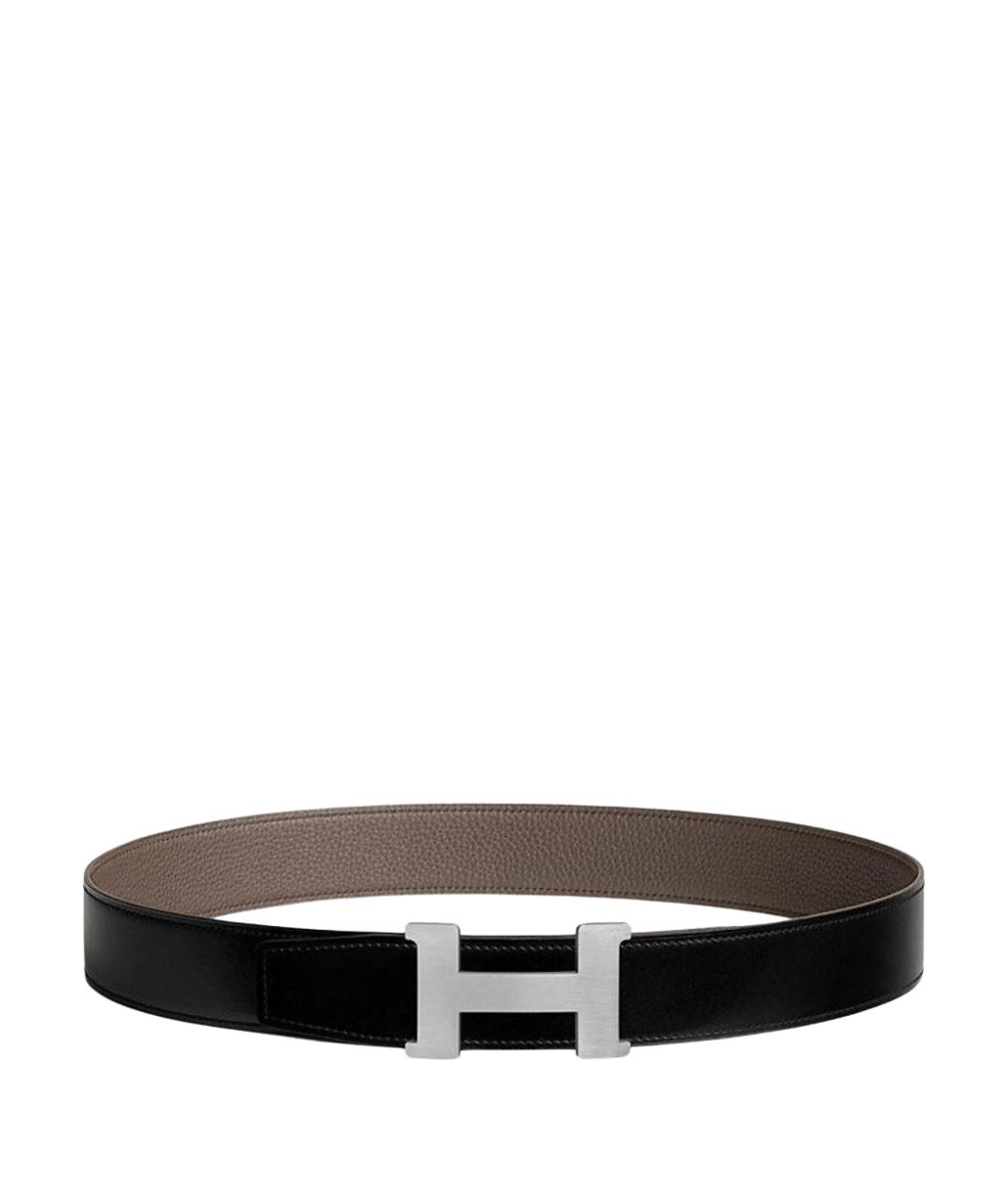 HERMES Черный кожаный ремень, фото 1