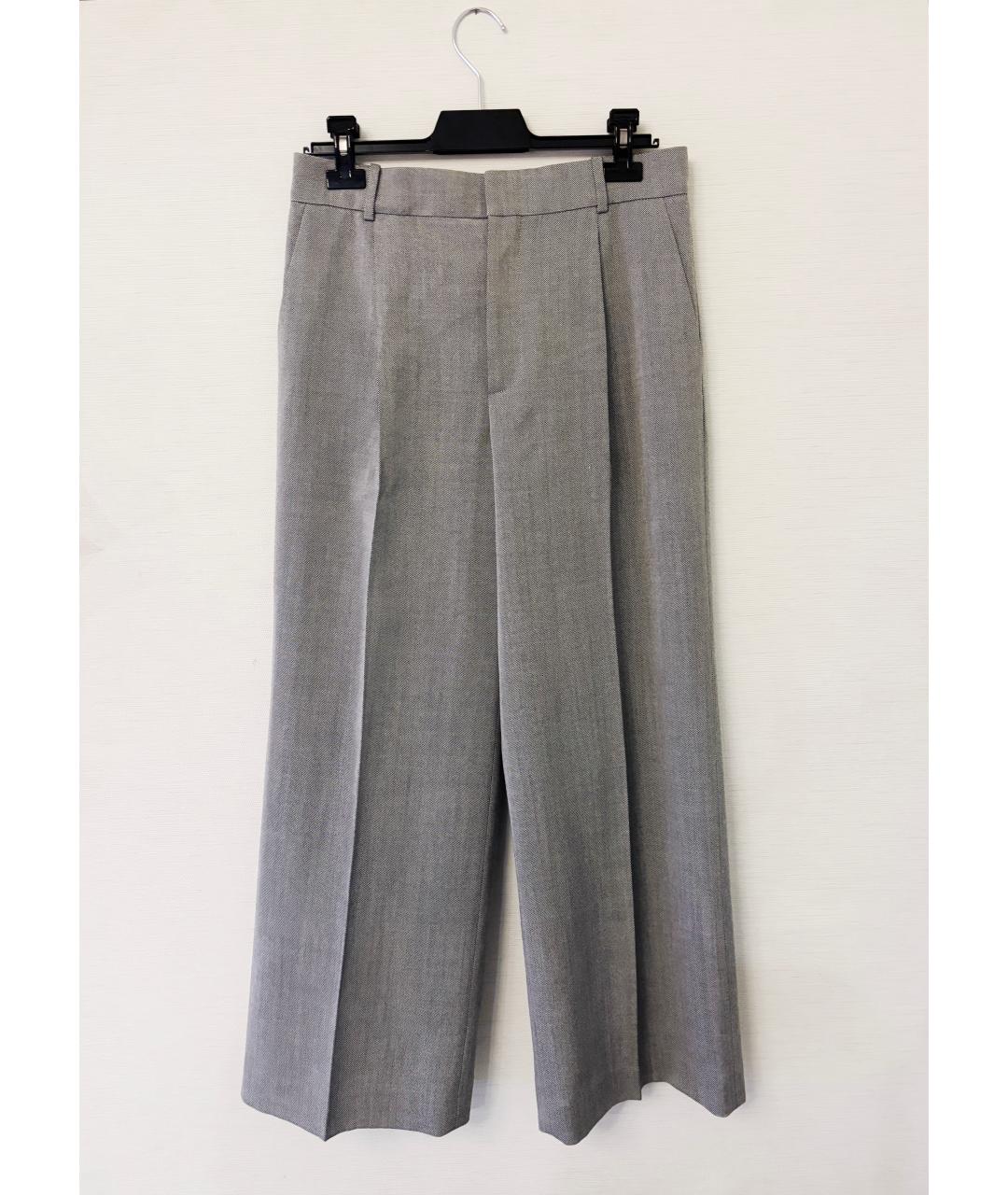 CHRISTIAN DIOR Серые шерстяные брюки широкие, фото 7