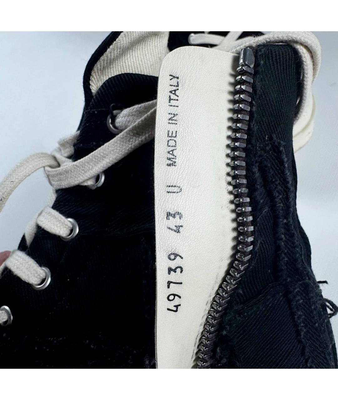 RICK OWENS Черные высокие кроссовки / кеды, фото 6