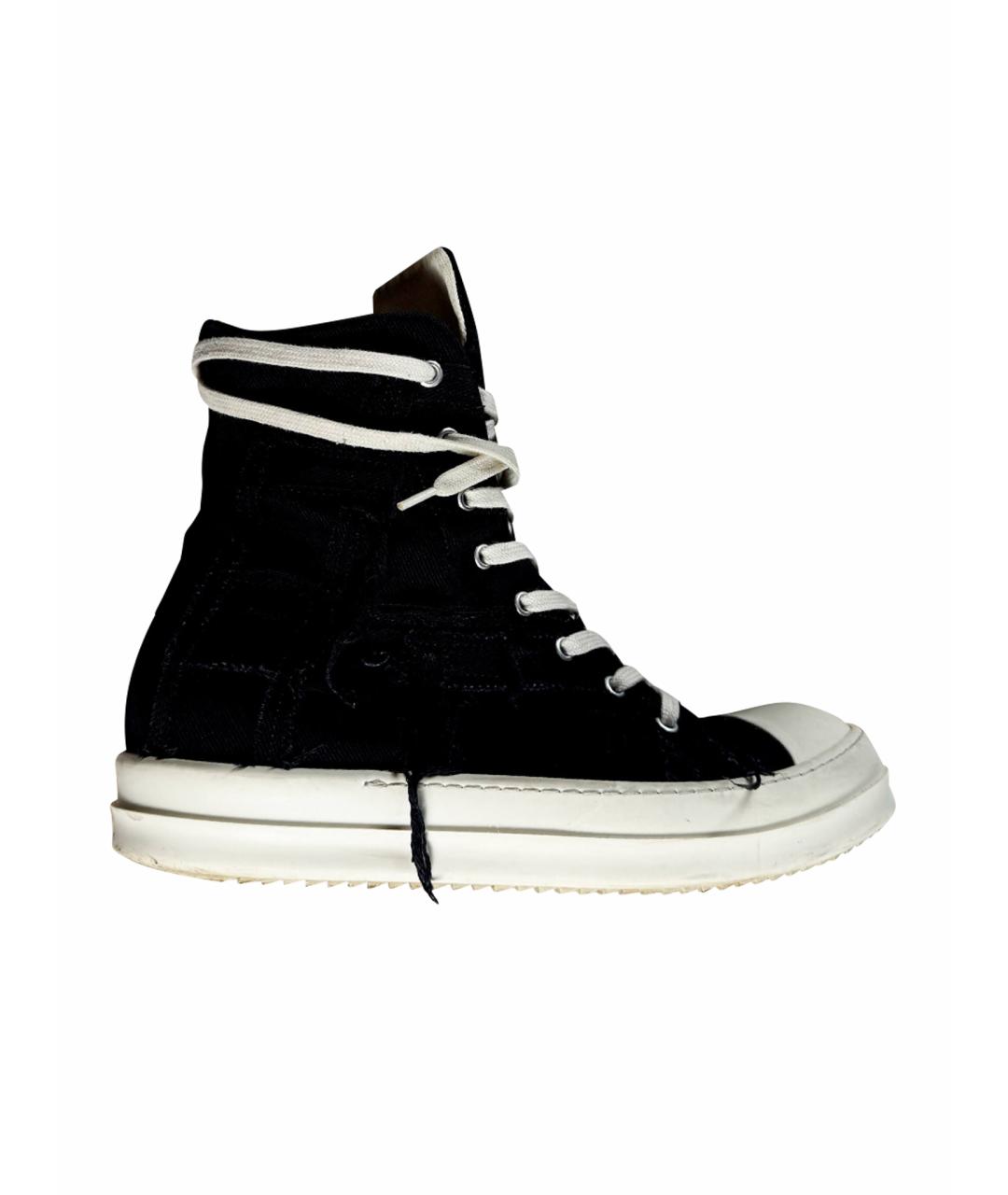 RICK OWENS Черные высокие кроссовки / кеды, фото 1