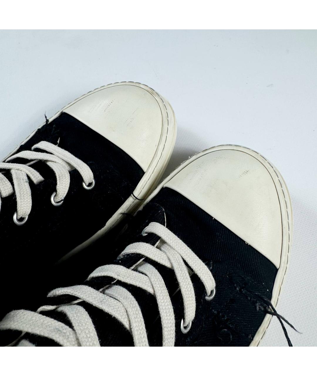 RICK OWENS Черные высокие кроссовки / кеды, фото 4