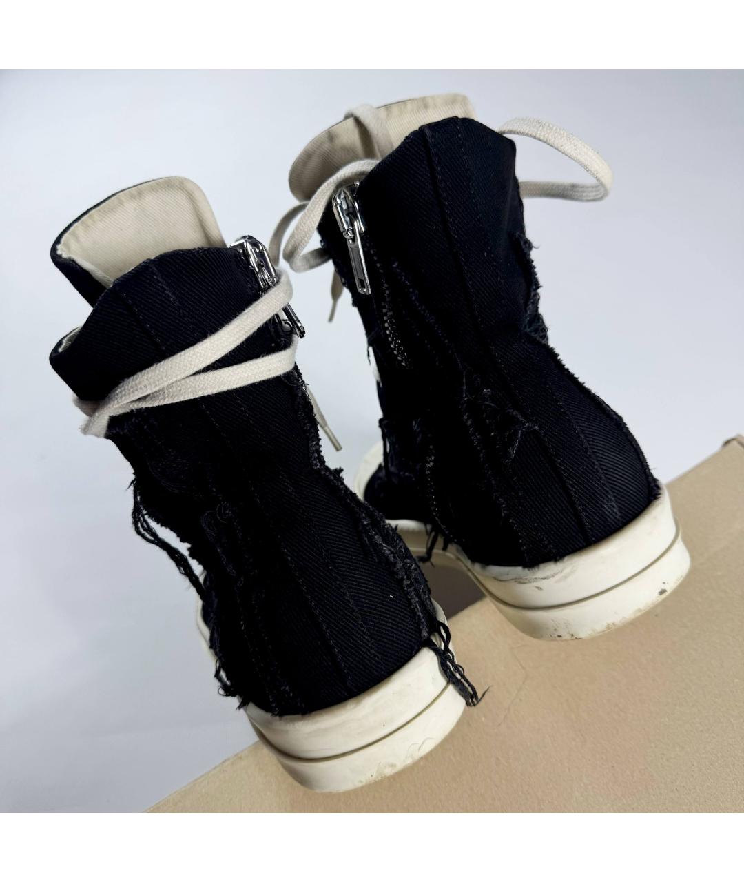 RICK OWENS Черные высокие кроссовки / кеды, фото 5