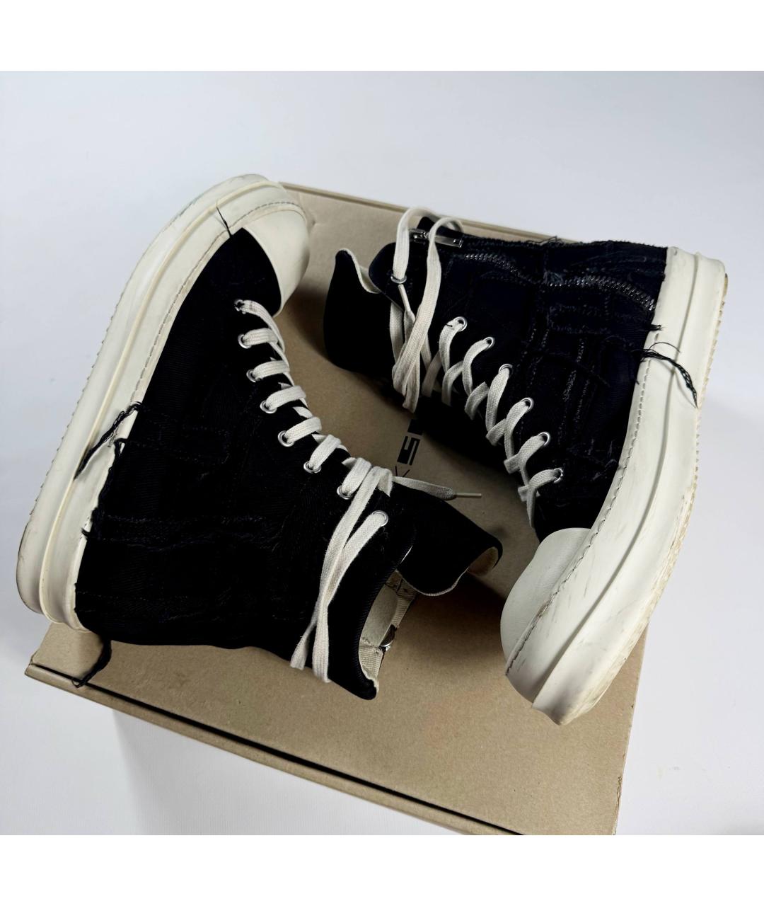 RICK OWENS Черные высокие кроссовки / кеды, фото 3