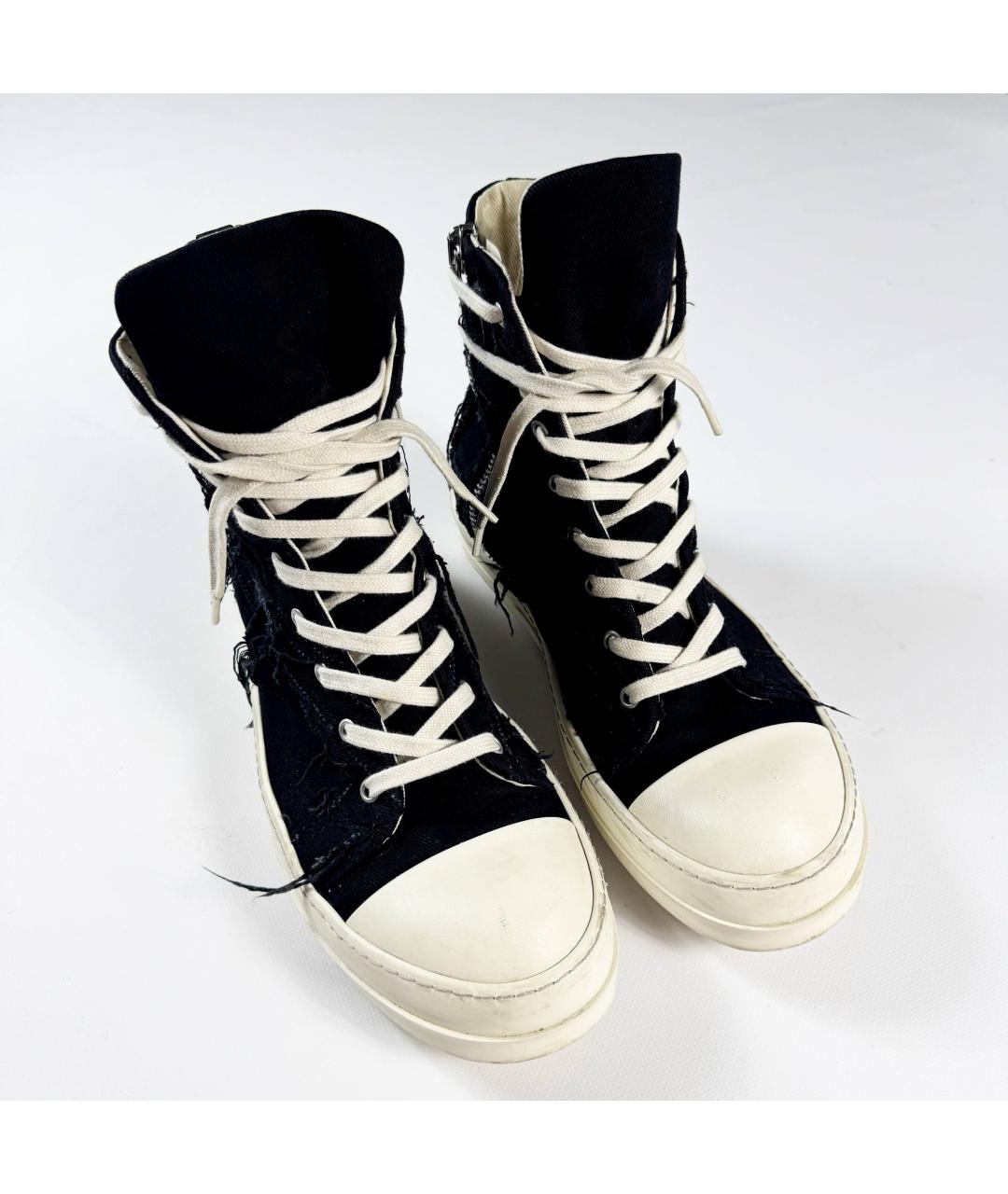 RICK OWENS Черные высокие кроссовки / кеды, фото 2