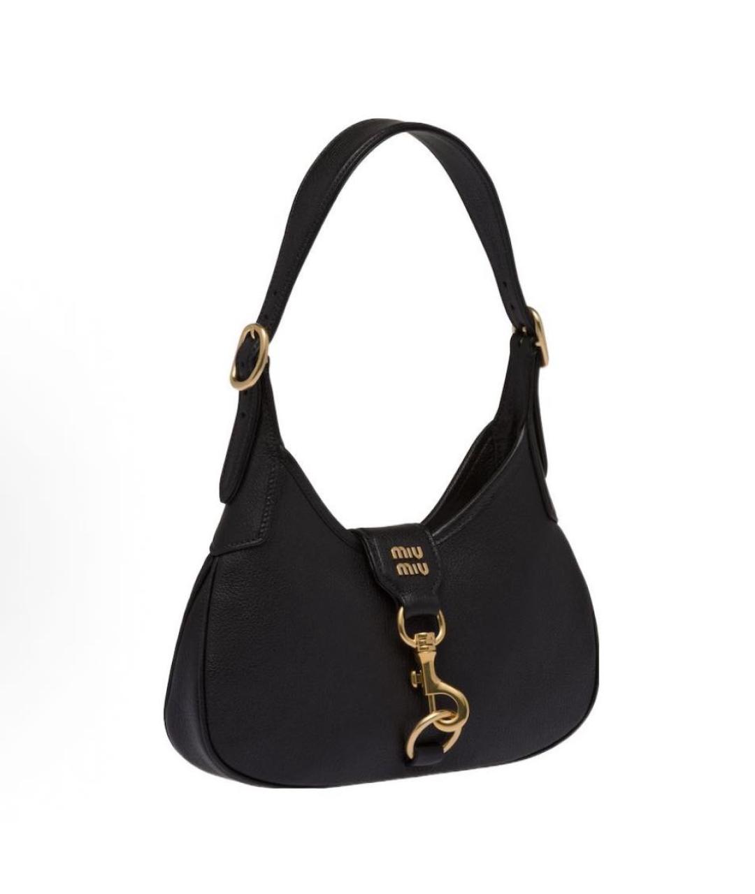 MIU MIU Черная кожаная сумка с короткими ручками, фото 2