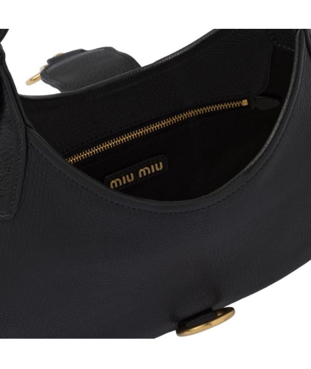MIU MIU Черная кожаная сумка с короткими ручками, фото 4