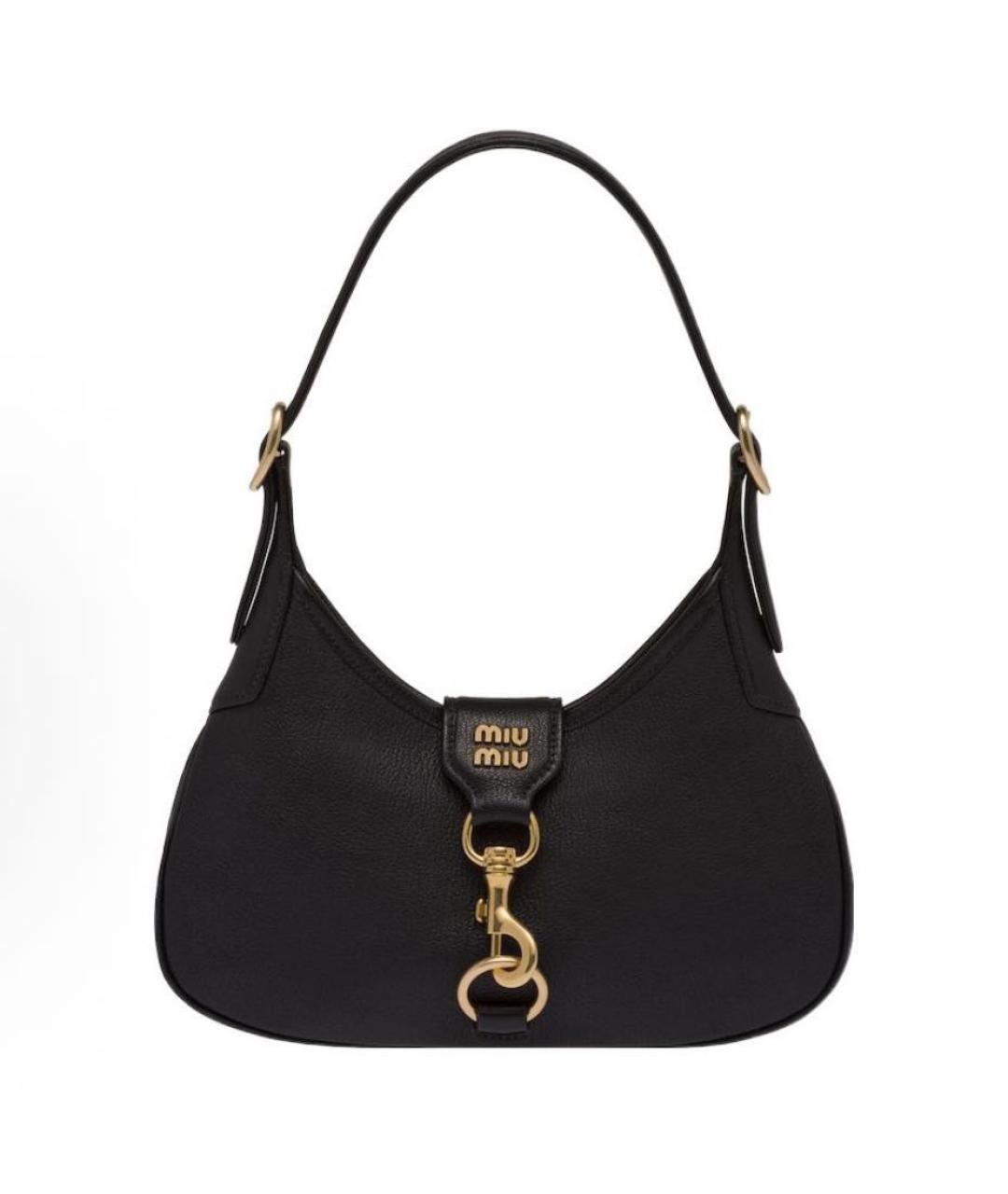 MIU MIU Черная кожаная сумка с короткими ручками, фото 1