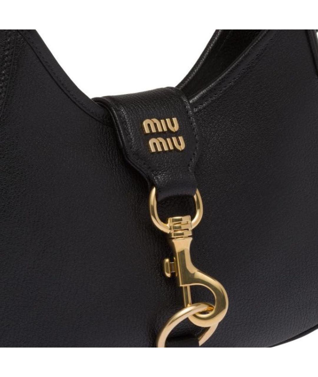 MIU MIU Черная кожаная сумка с короткими ручками, фото 5