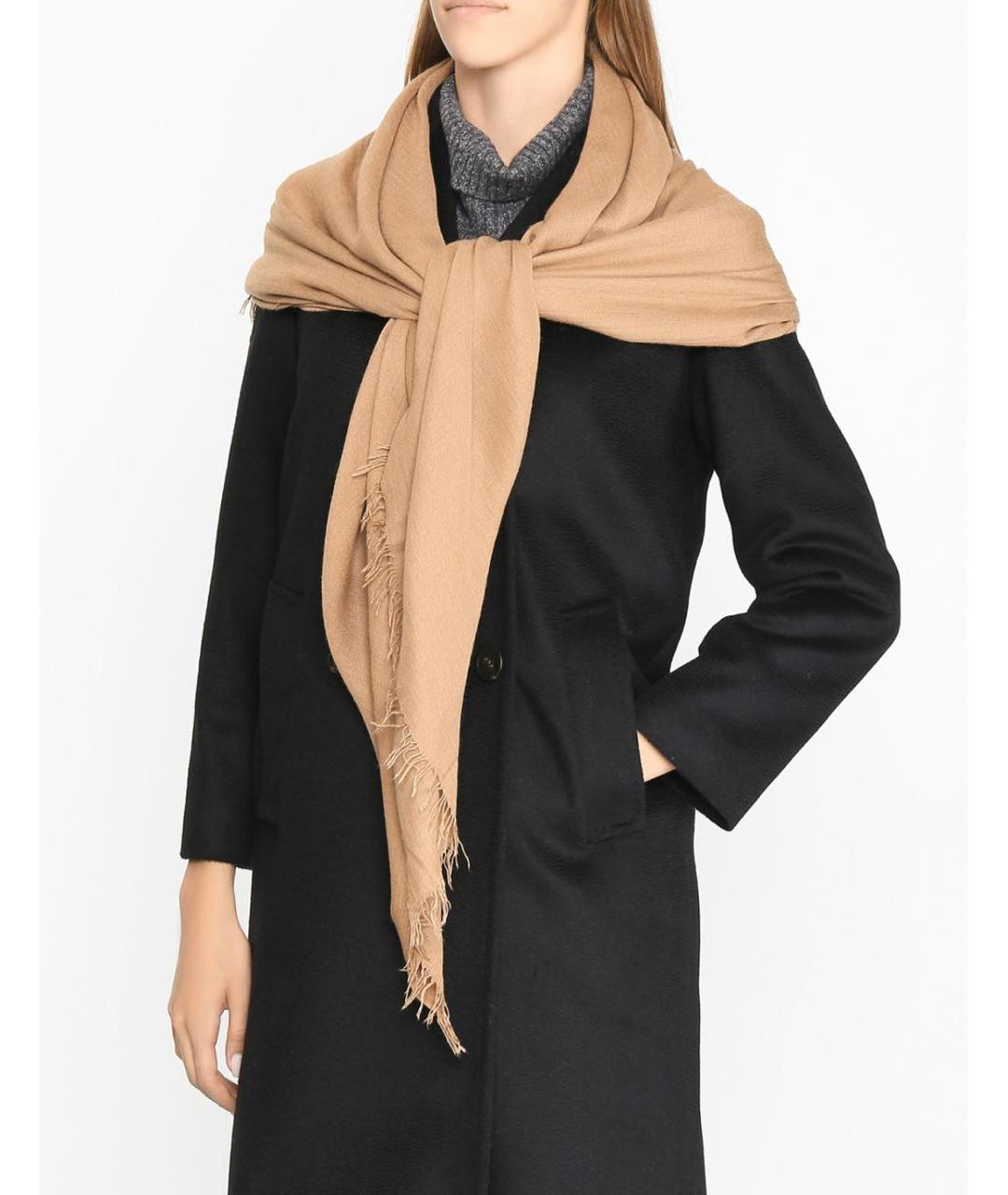 WEEKEND MAX MARA Бежевый кашемировый шарф, фото 2