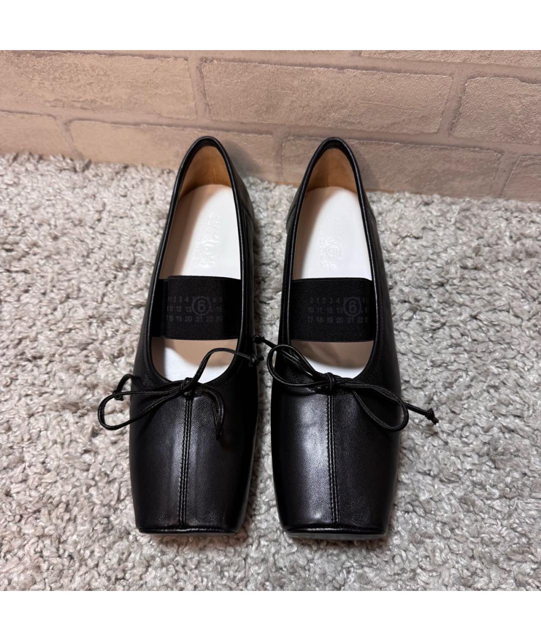 MM6 MAISON MARGIELA Черные кожаные балетки, фото 3