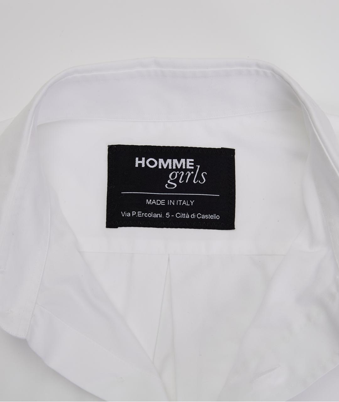 HOMMEGIRLS Белая хлопковая рубашка, фото 5