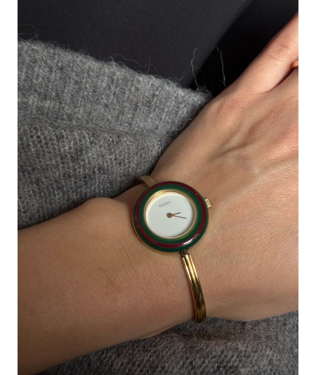 GUCCI Золотые пластиковые часы, фото 6