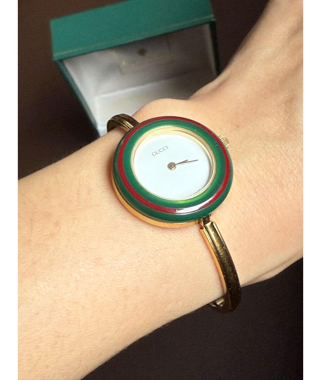 GUCCI Золотые пластиковые часы, фото 8