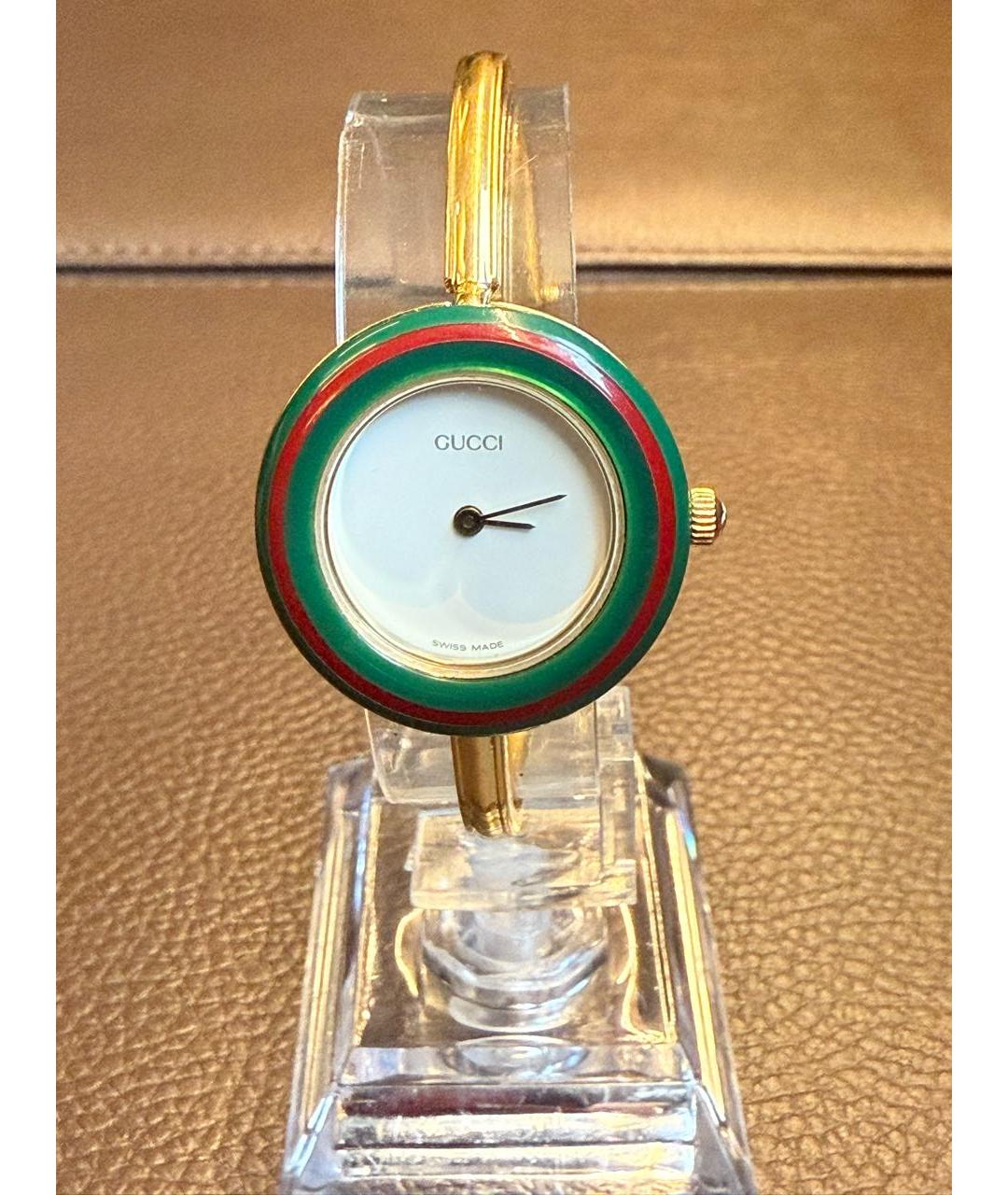 GUCCI Золотые пластиковые часы, фото 9