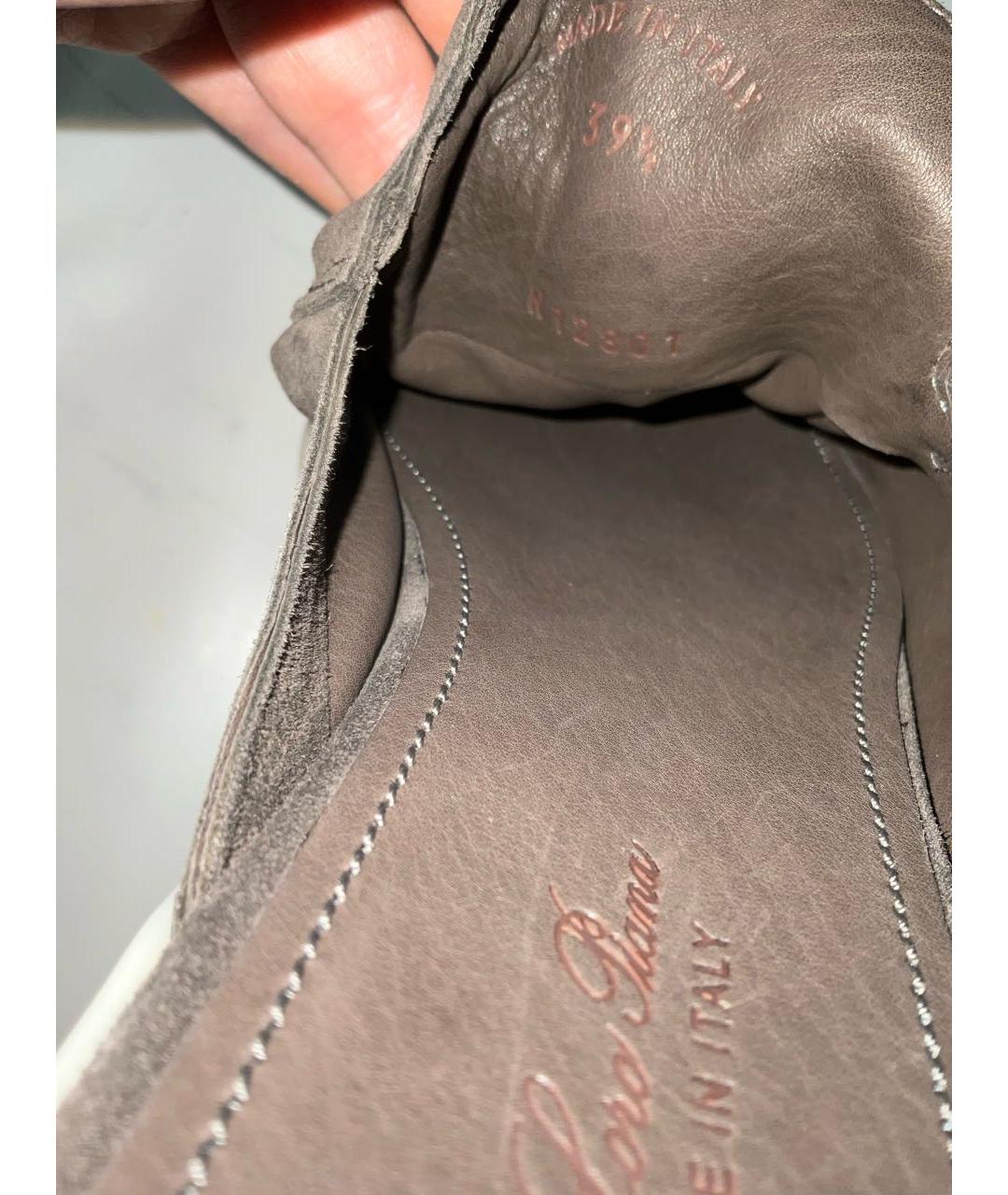 LORO PIANA Коричневые замшевые мюли, фото 6