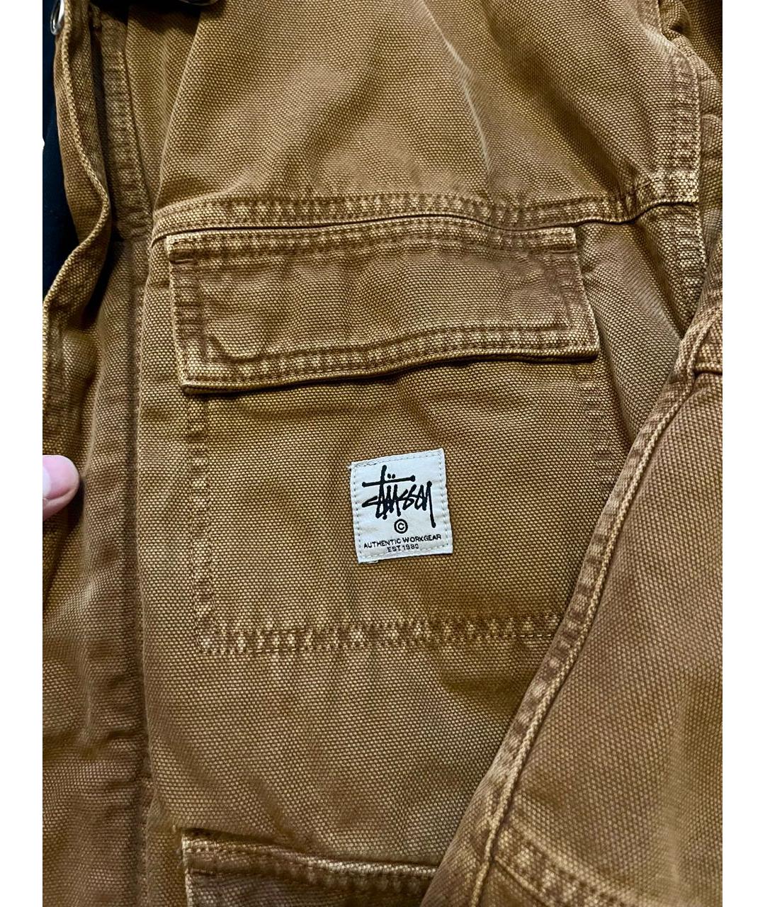 STUSSY Коричневая хлопковая куртка, фото 5