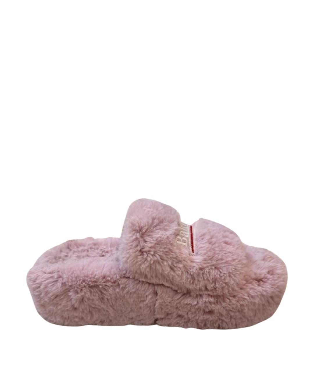 BALENCIAGA Розовые текстильные шлепанцы, фото 1