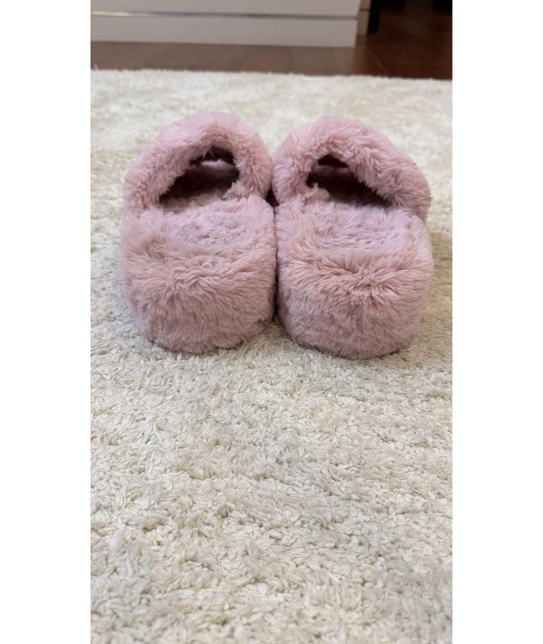 BALENCIAGA Розовые текстильные шлепанцы, фото 4