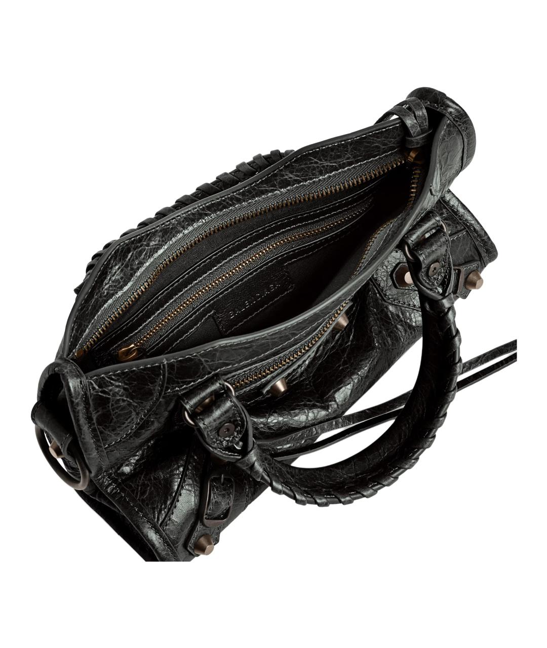 BALENCIAGA Черная кожаная сумка через плечо, фото 6