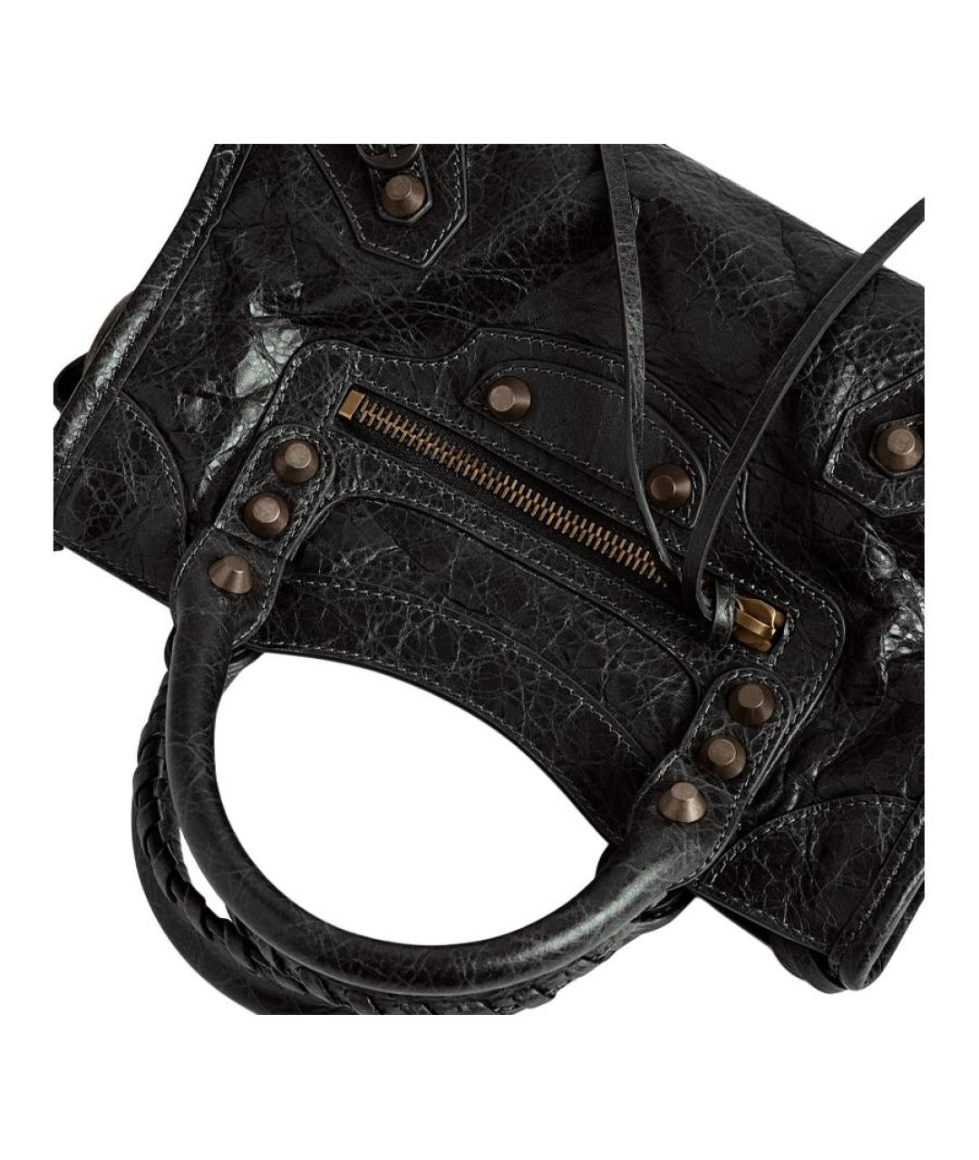 BALENCIAGA Черная кожаная сумка через плечо, фото 7