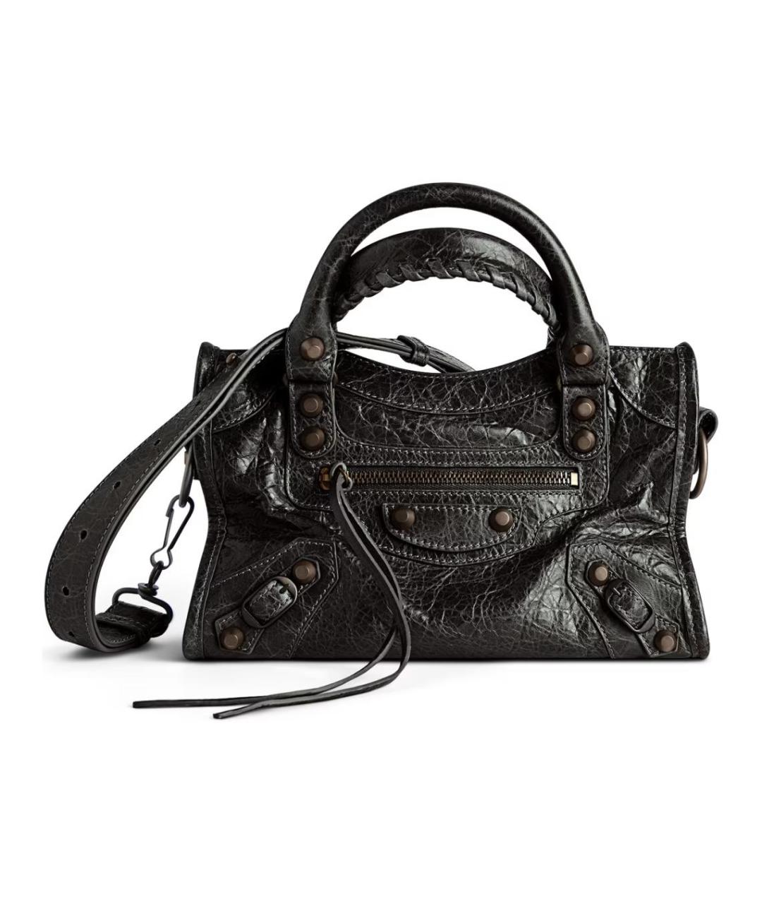 BALENCIAGA Черная кожаная сумка через плечо, фото 3