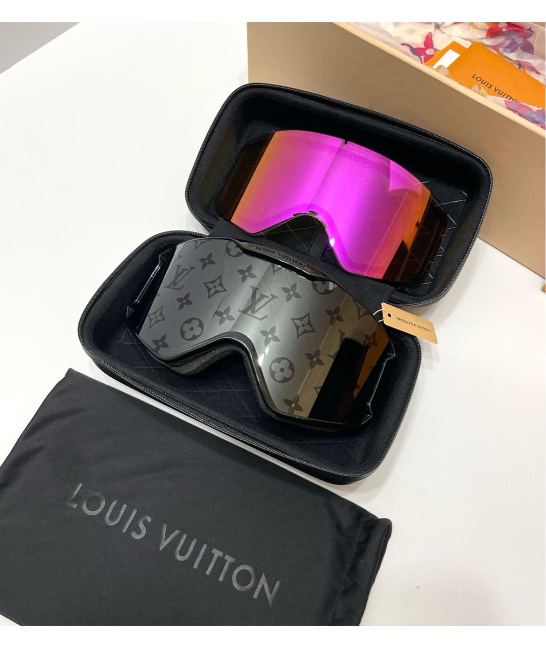 LOUIS VUITTON Черные пластиковые солнцезащитные очки, фото 3